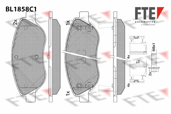 Kit de plaquettes de frein, frein à disque FTE 9011085