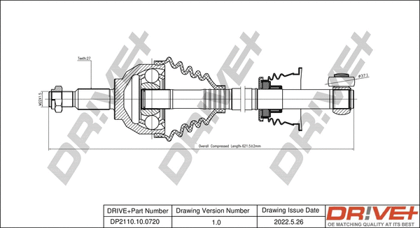 Arbre de transmission Dr!ve+ DP2110.10.0720