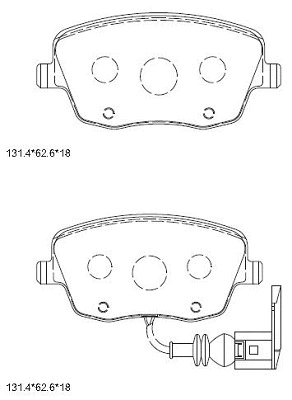 Kit de plaquettes de frein, frein à disque ASIMCO KD7551