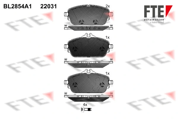 Kit de plaquettes de frein, frein à disque FTE 9011027