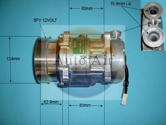 Compresseur, climatisation AUTO AIR GLOUCESTER 14-7484