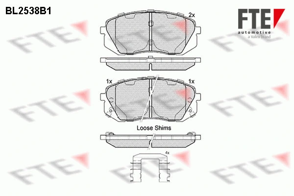 Kit de plaquettes de frein, frein à disque FTE 9010791