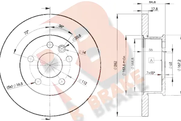 Disque de frein R BRAKE 78RBD23012