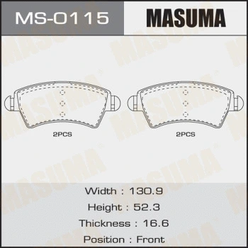 Jeu de mâchoires de frein MASUMA MS-0115