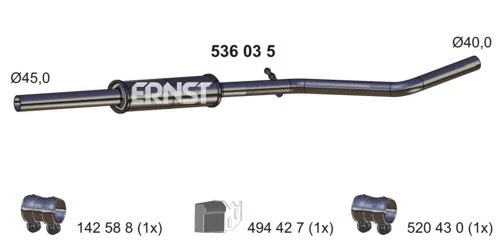 Silencieux central ERNST 536035