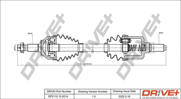Arbre de transmission Dr!ve+ DP2110.10.0214