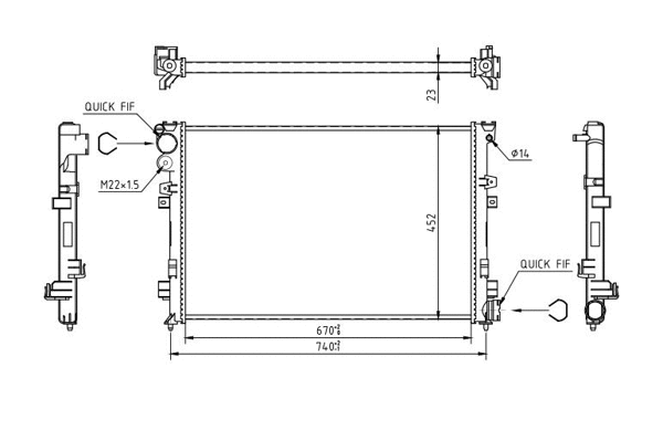 Radiateur, refroidissement du moteur HART 605 935