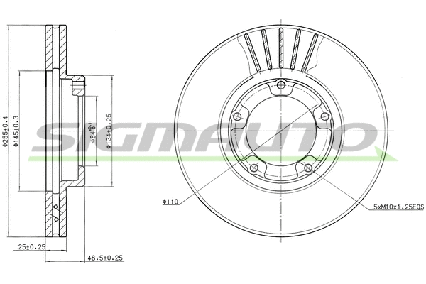 Disque de frein SIGMAUTO DBA703V