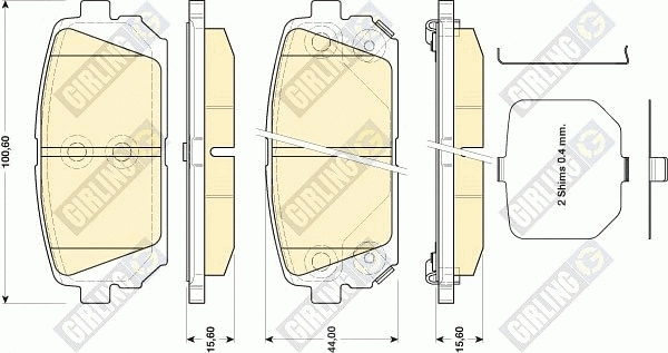 Kit de plaquettes de frein, frein à disque GIRLING 6134629