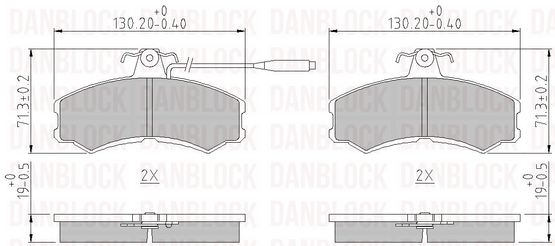 Kit de plaquettes de frein, frein à disque DANBLOCK DB 510079