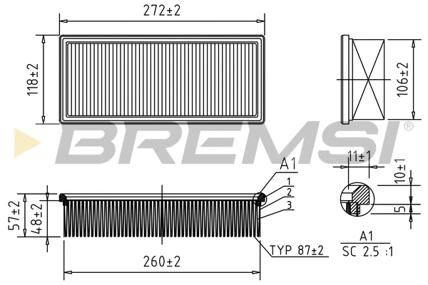 Filtre à air BREMSI FA1353