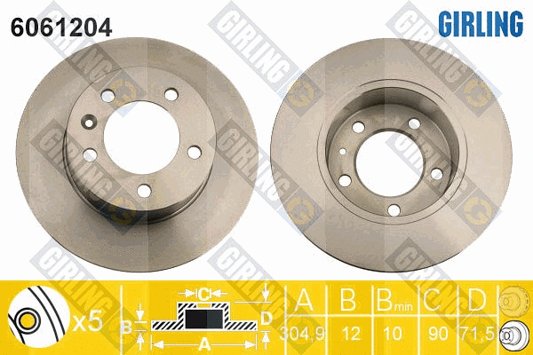 Disque de frein GIRLING 6061204