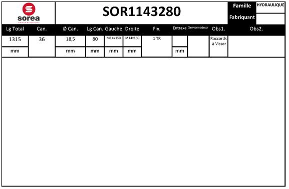 Crémaillère de direction STARTCAR SOR1143280