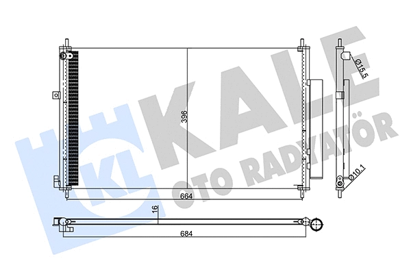 Condenseur, climatisation KALE OTO RADYATÖR 357925