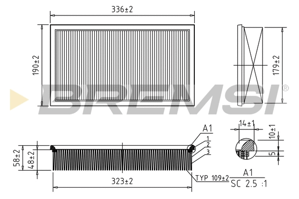 Filtre à air BREMSI FA1370