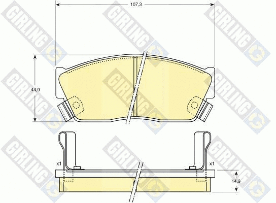 Kit de plaquettes de frein, frein à disque GIRLING 6107509