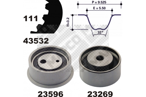 Kit de courroie crantée MAPCO 23532