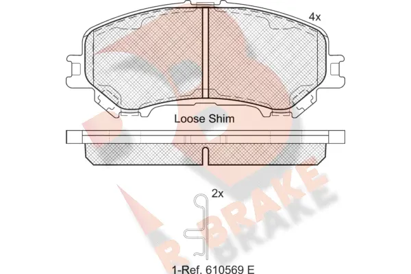 Kit de plaquettes de frein, frein à disque R BRAKE RB2181