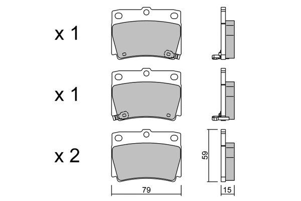 Kit de plaquettes de frein, frein à disque AISIN BPMI-2003