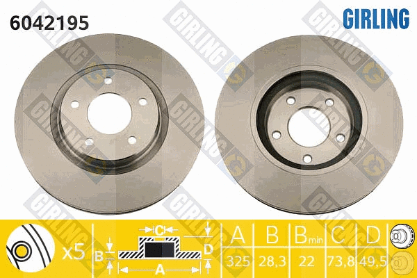Disque de frein GIRLING 6042195
