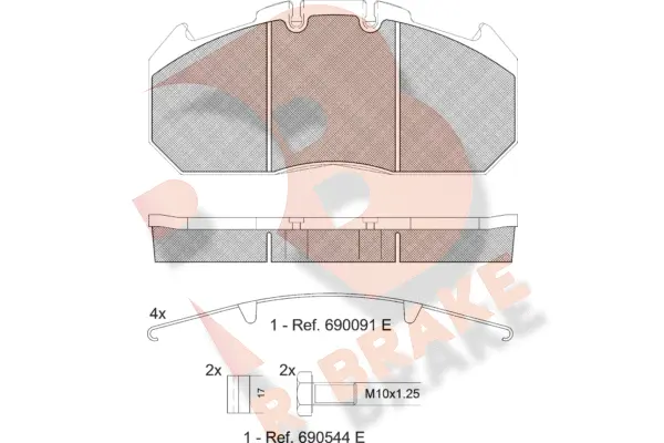 Kit de plaquettes de frein, frein à disque R BRAKE RB1405-066