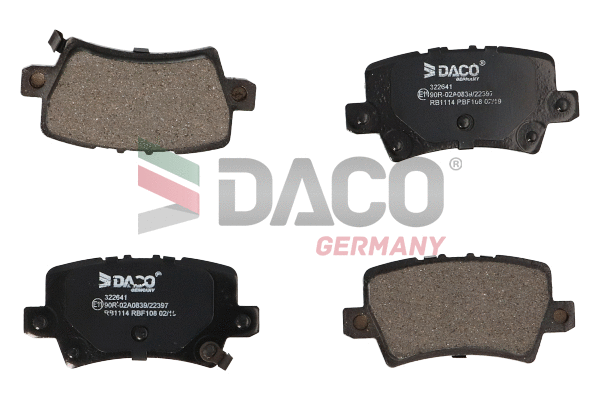 Kit de plaquettes de frein, frein à disque DACO Germany 322641