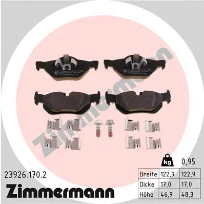 Kit de plaquettes de frein, frein à disque ZIMMERMANN 23926.170.2