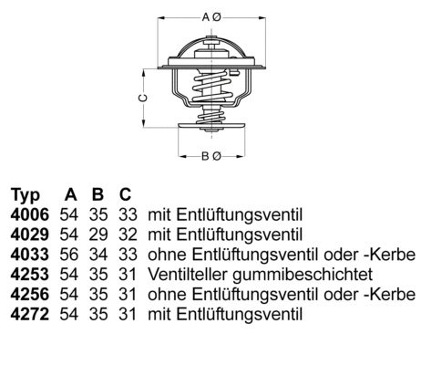 Thermostat, liquide de refroidissement BorgWarner (Wahler) 4272.90D