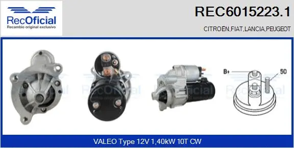 Démarreur RECOFICIAL REC6015223.1
