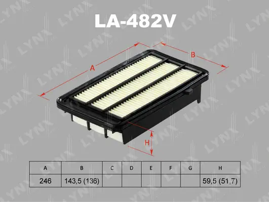 Filtre à air LYNXAUTO LA-482V