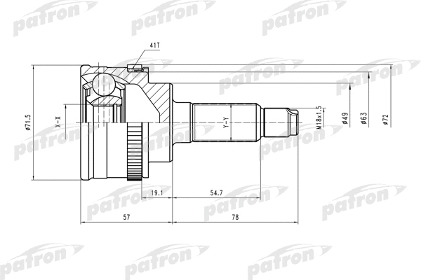 Jeu de joints, arbre de transmission PATRON PCV3987