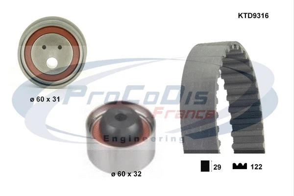 Kit de courroie crantée PROCODIS FRANCE KTD9316