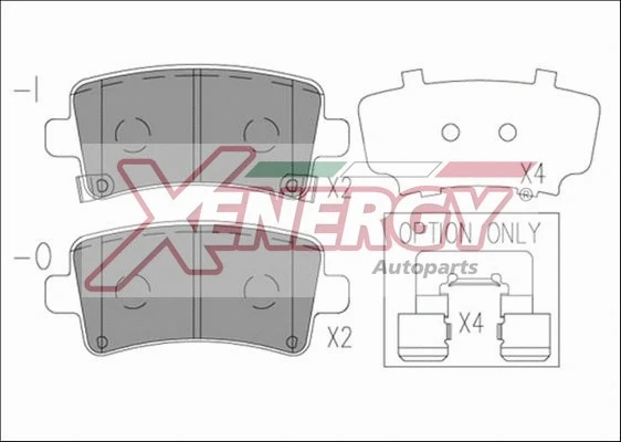 Kit de plaquettes de frein, frein à disque AP XENERGY X41208