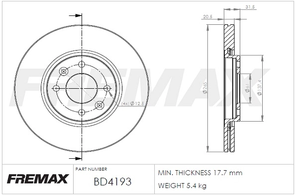 Disque de frein FREMAX BD-4193