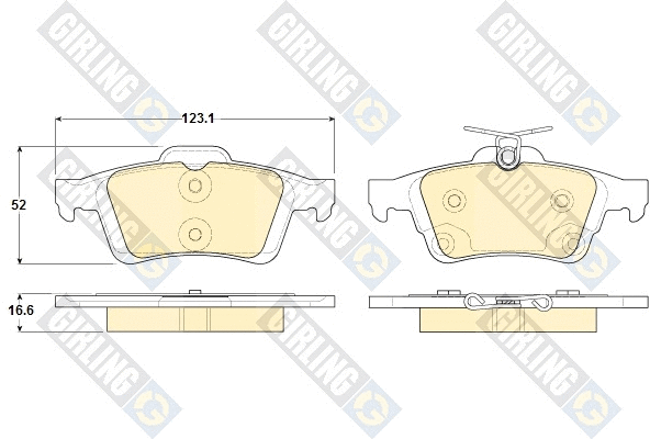 Kit de plaquettes de frein, frein à disque GIRLING 6119382