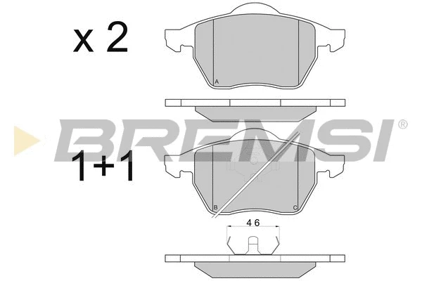 Kit de plaquettes de frein, frein à disque BREMSI BP2679