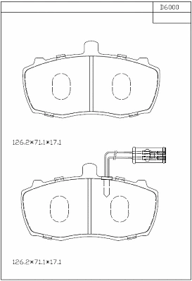 Kit de plaquettes de frein, frein à disque ASIMCO KD6000