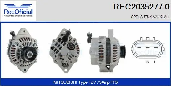 Alternateur RECOFICIAL REC2035277.0