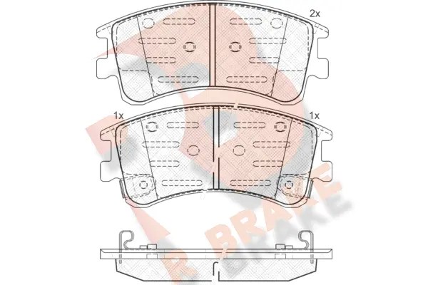 Kit de plaquettes de frein, frein à disque R BRAKE RB1578