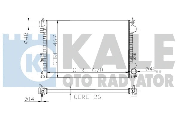 Radiateur, refroidissement du moteur KALE OTO RADYATÖR 242500