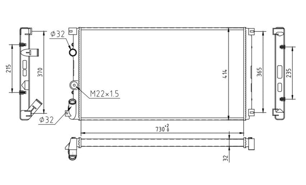 Radiateur, refroidissement du moteur HART 608 292