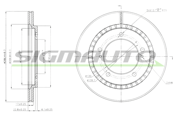 Disque de frein SIGMAUTO DBB687V