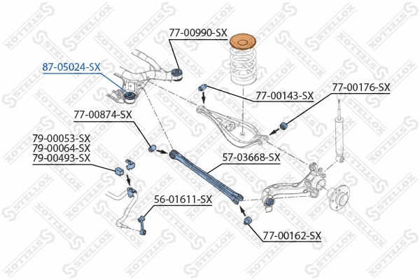 Kit de remise en état, bras de liaison STELLOX 87-05024-SX