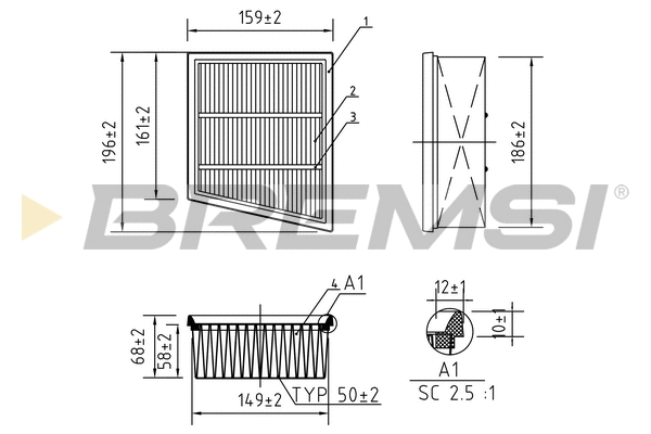 Filtre à air BREMSI FA0205