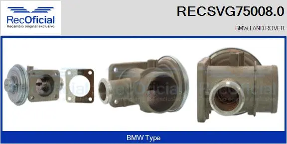 Vanne EGR RECOFICIAL RECSVG75008.0