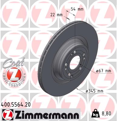 Disque de frein ZIMMERMANN 400.5564.20