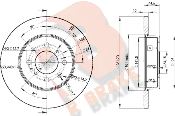 Disque de frein R BRAKE 78RBD20841