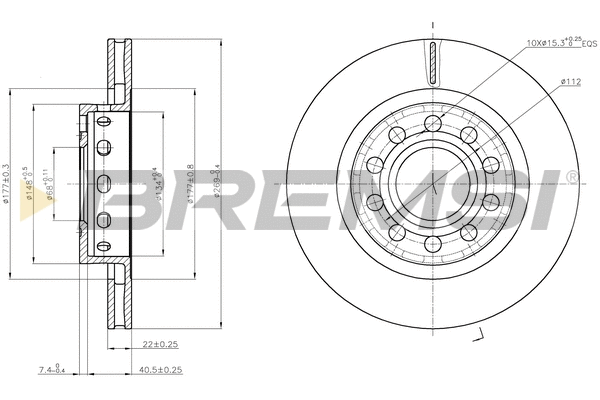 Disque de frein BREMSI CD8181V