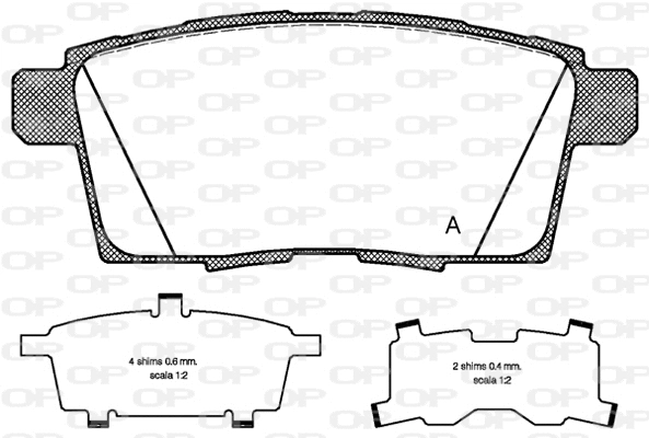 Kit de plaquettes de frein, frein à disque OPEN PARTS BPA1268.00