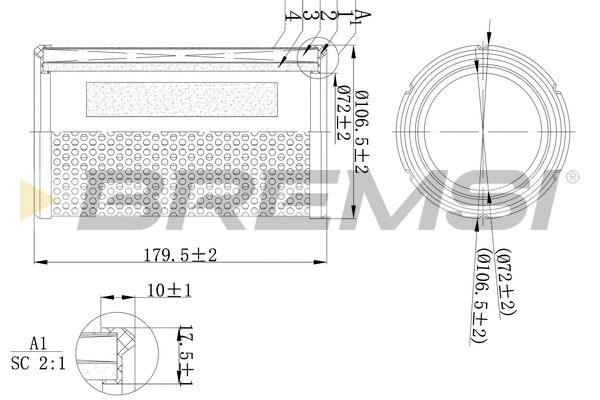 Filtre à air BREMSI FA1138